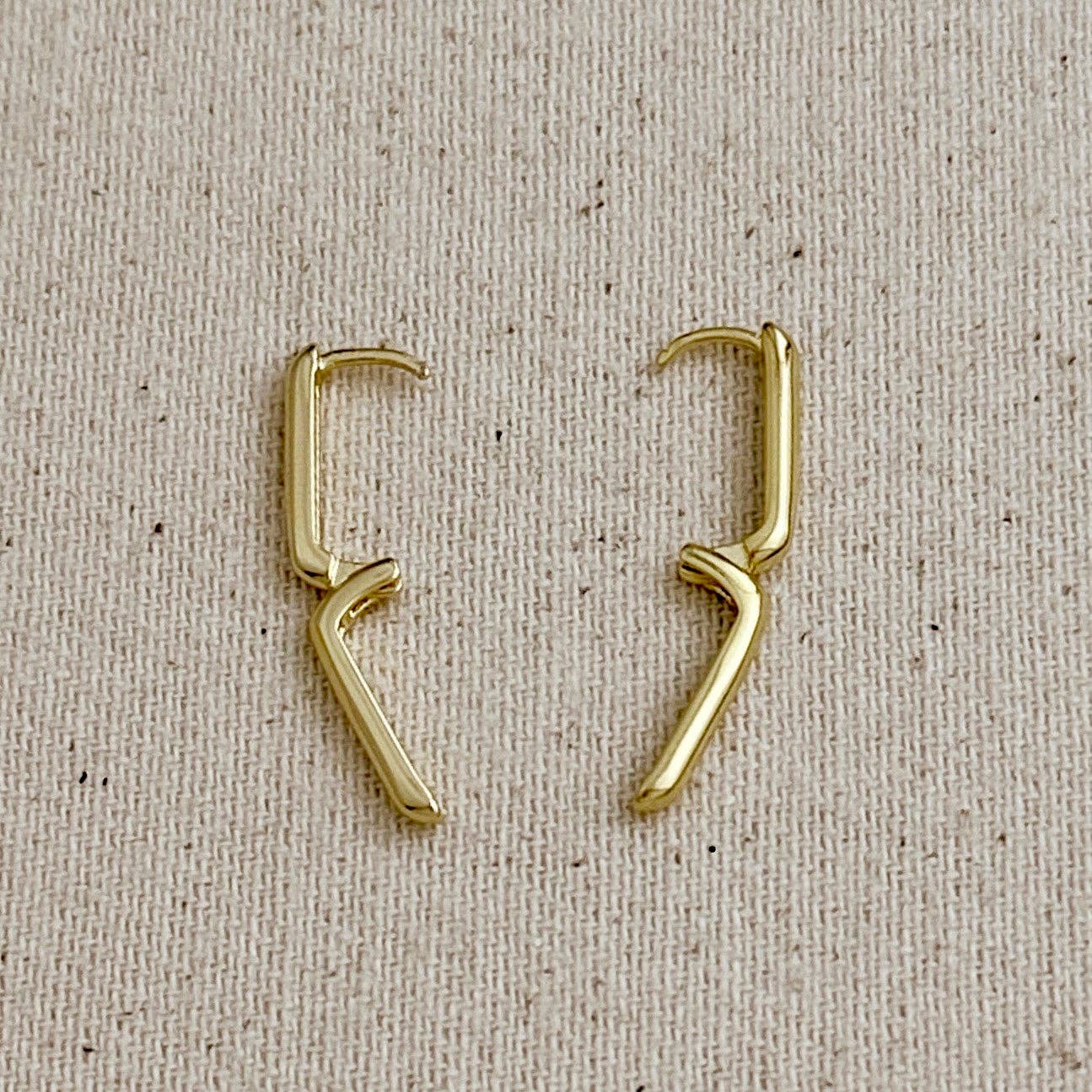 Oblong Gold Hoop Earrings